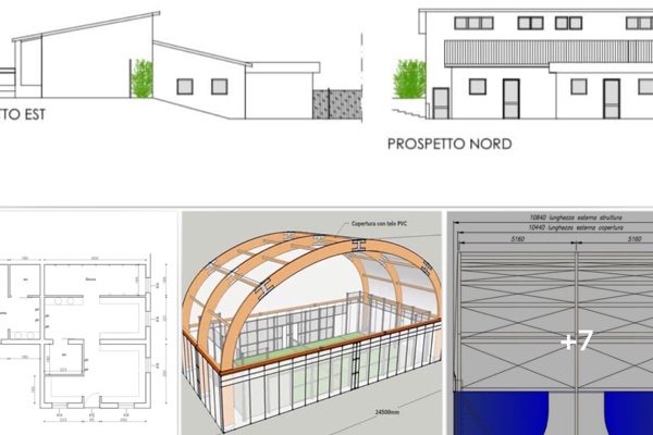 RISTRUTTURAZIONE ED AMPLIAMENTO  SPOGLIATOI, COPERTURA PADEL, SECONDO CAMPO PADEL